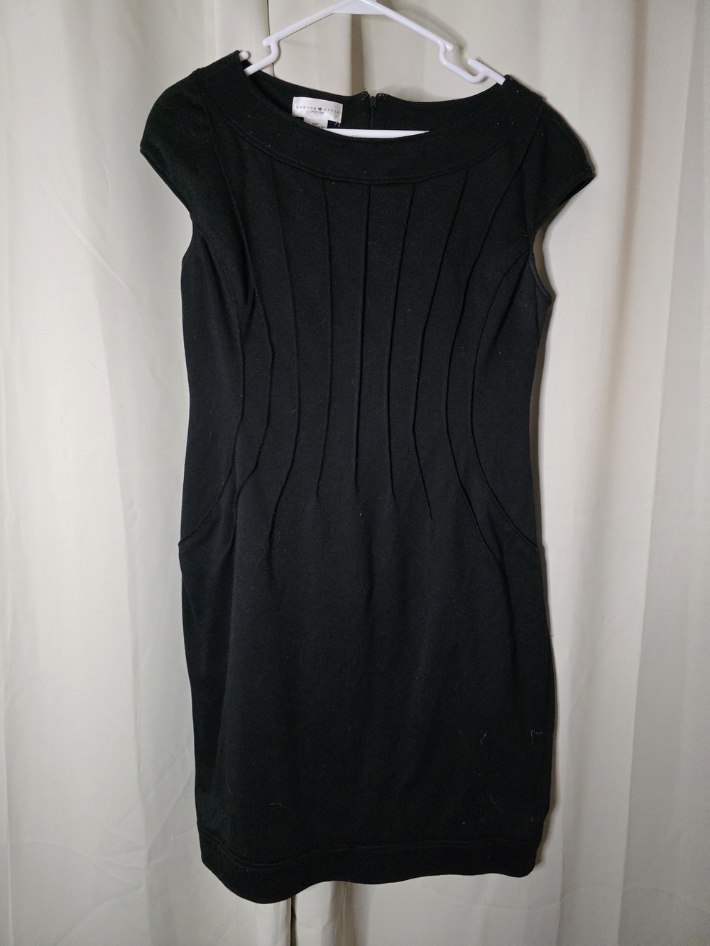 Black Cap-Sleeve Sheath Dress